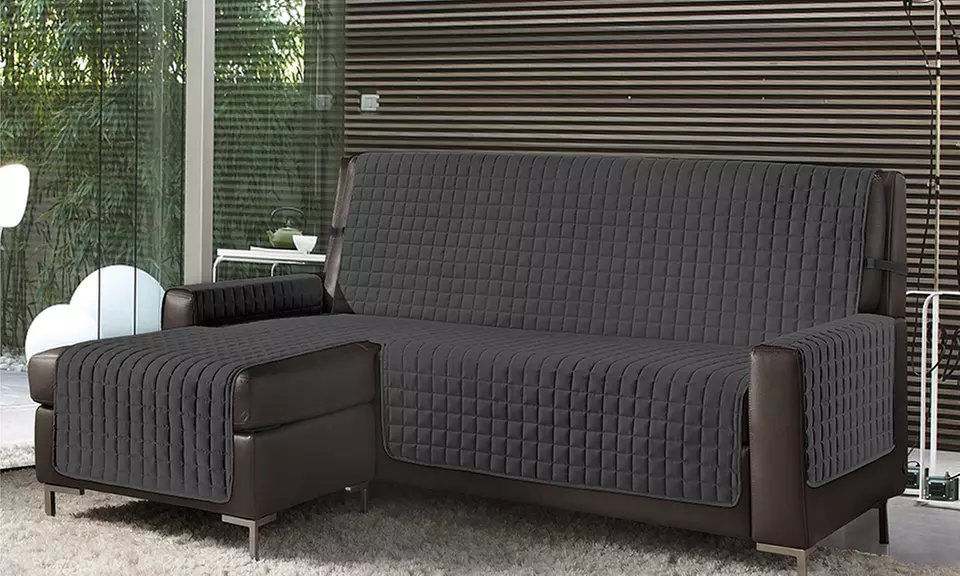 Copridivano trapuntato antimacchia con penisola