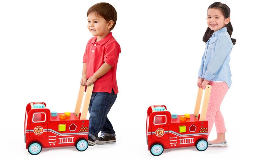 Image 4: Children's Fire Engine Push and Ride Toy