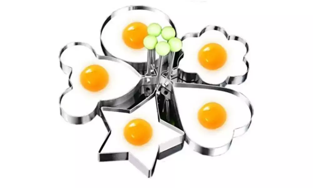 1 ou 2 moules à œufs frits en acier inoxydable avec 5 formes différentes - Primary Image