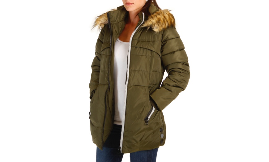 Image 4: Women's Fur-Trimmed Hooded Parka