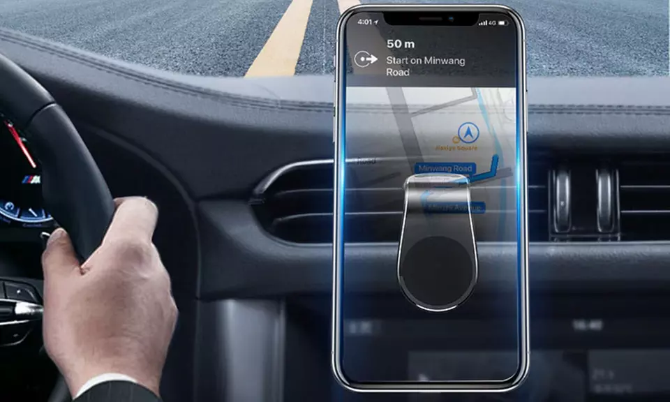 1 ou 2 supports magnétiques pour smartphone et GPS noir - Primary Image