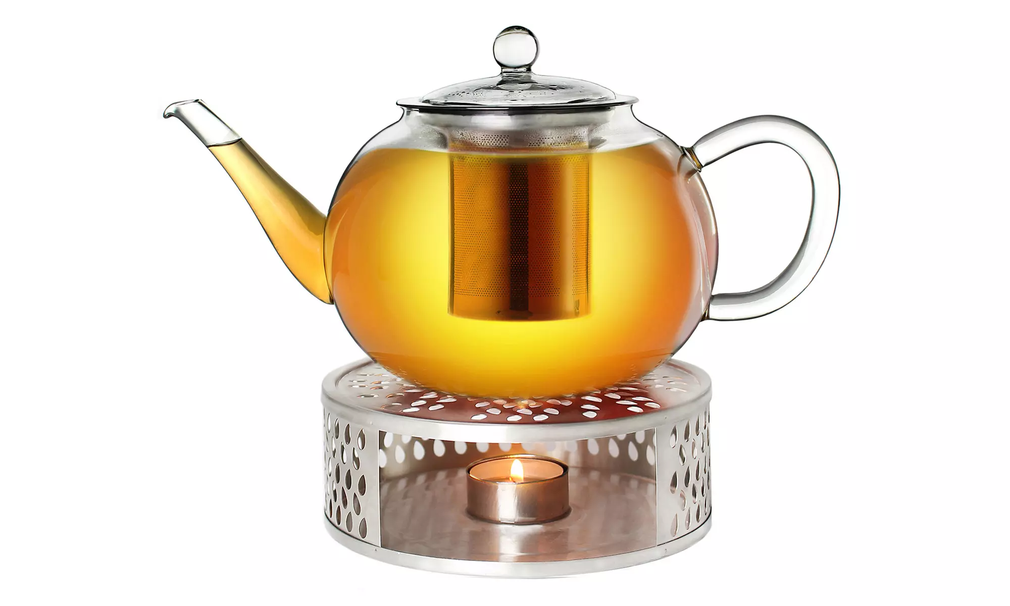 Creano Borosilikatglas-Teekanne oder Edelstahl-Stövchen