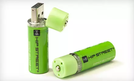 Set of Two or Four Hip Street USB-Rechargeable AA Batteries (Up to 62% Off) - Primary Image