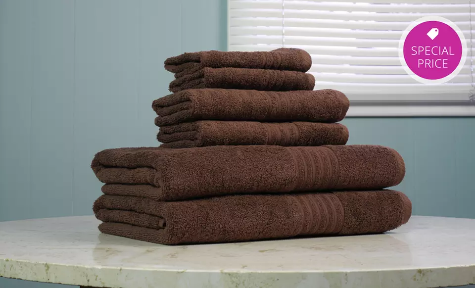 Luxurious 100% Egyptian Cotton Spa Collection 6-Piece Towel Set. Multiple Colors Available. - Primary Image