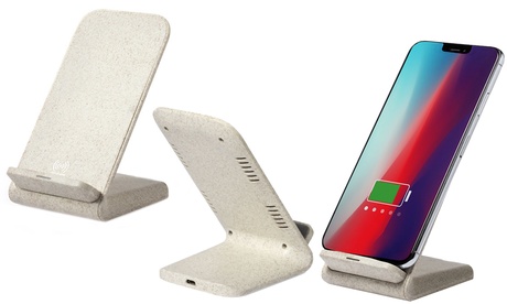 Altoparlante wireless Smartek a ricarica rapida in grano e bambù