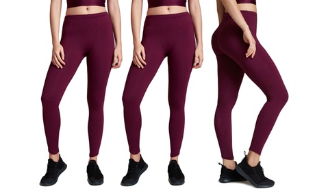 Pack 3 ou 5 leggings thermiques bordeaux