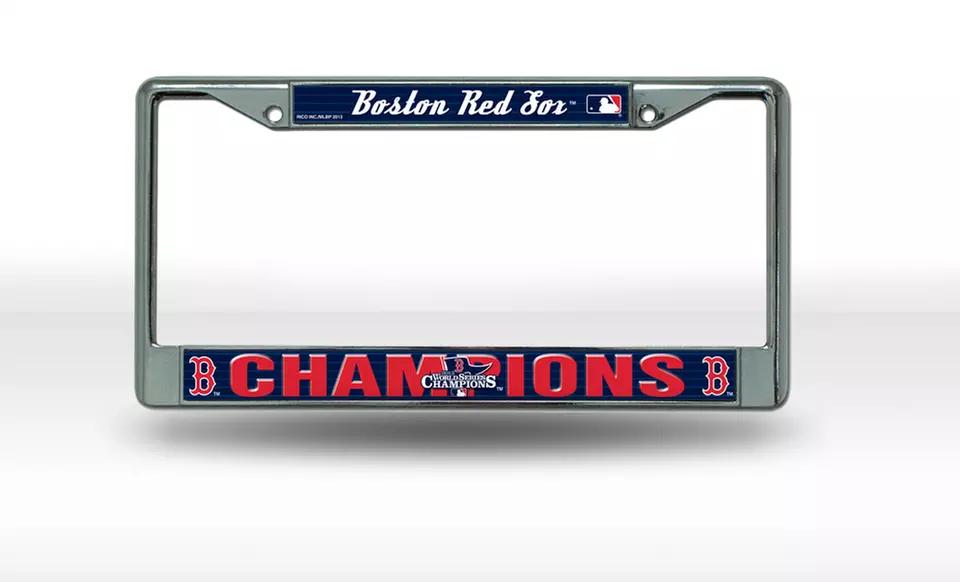 Boston Red Sox 2013 MLB World Series Champion Chrome License-Plate Frame. Free Returns. - Primary Image