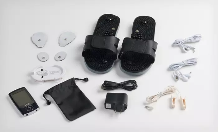 Smart Relief Electric Pulse Massager with Optional Massage Shoes and Ear Clips. Free Returns. - Second Medium