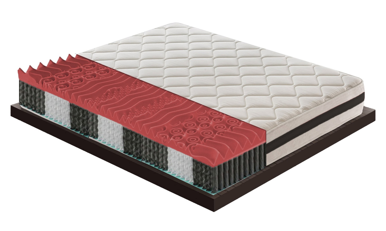 Materasso Tokyo in memory foam, Made in Italy, con molle insacchettate e 9 zone differenziate, con spedizione gratuita