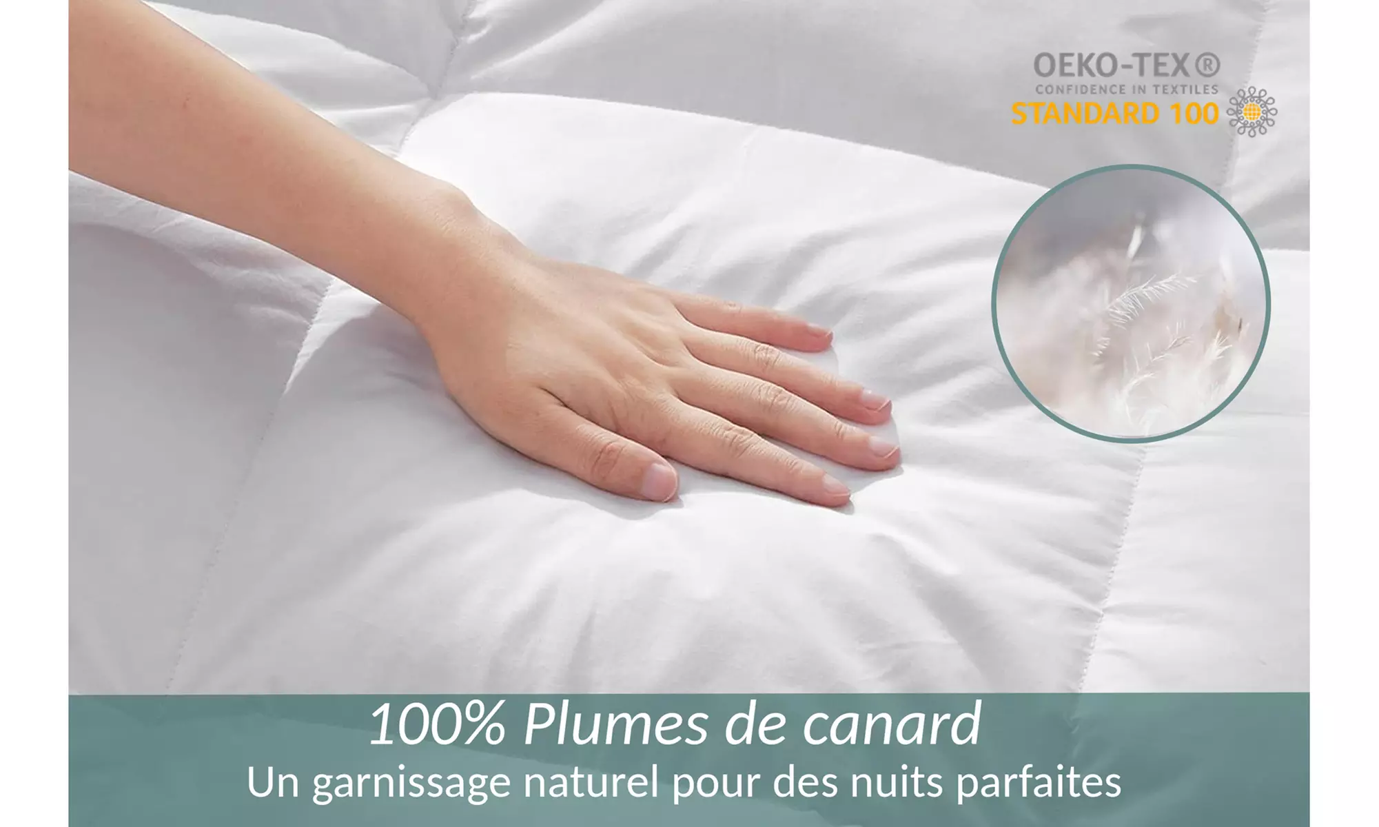 Couette 100 % plumes de canard, 500 g/m² Sampur