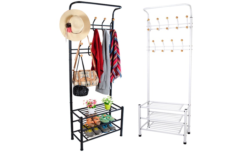 Image 2: Shoe and Coat Storage Rack