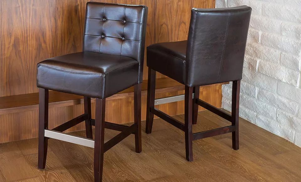 Gregory Tufted Barstool or Counter Stool Set (2-Piece) - Second Medium