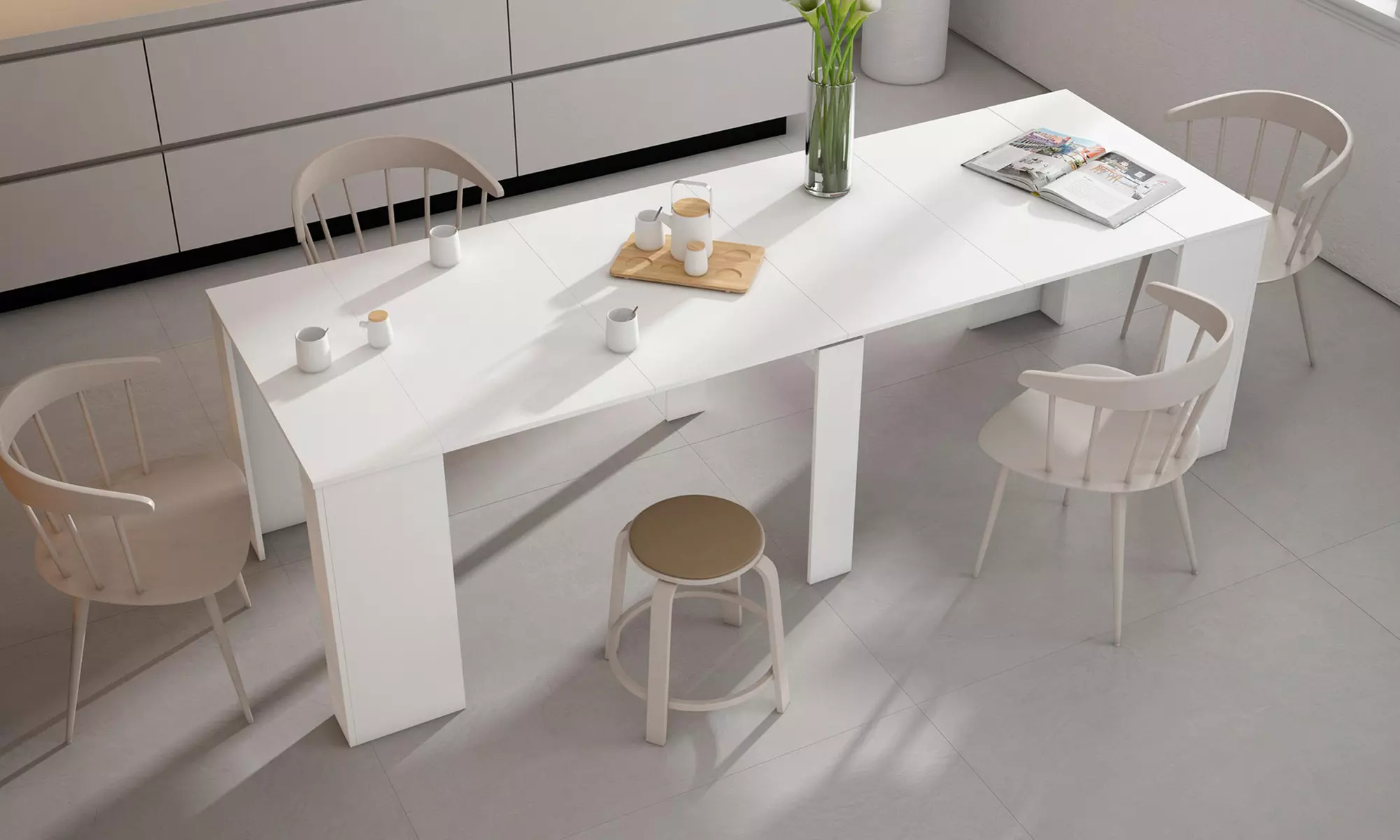 Uitschuifbare tafel voor maximaal 10 of 12 personen