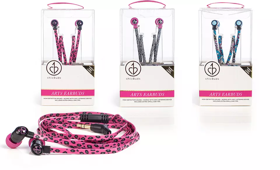 ChicBuds Tangle-Free Flat-Cable Earbuds. Multiple Styles Available.  - Primary Image