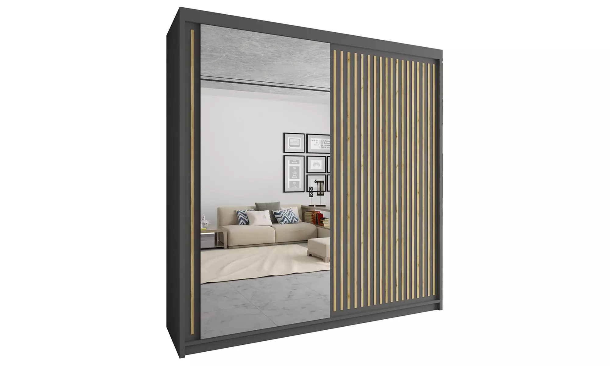 Roni Sliding Mirror Door Wardrobe