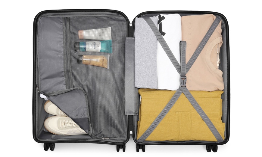 Image 9: KONO 20-inch Colourful PP Hard Shell Suitcase Hand Luggage with Lock