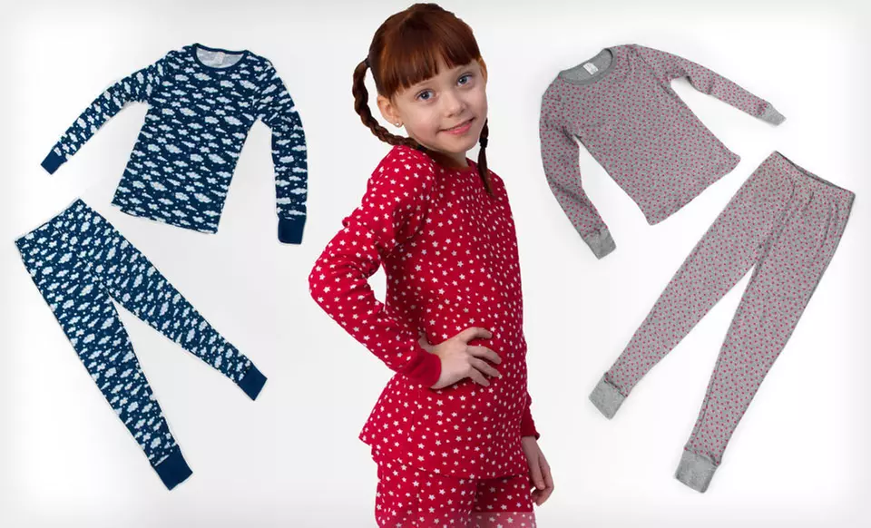 $9.99 for a Girls’ Two-Piece Thermal Pyjama Set ($32 List Price). 8 Styles Available. - Primary Image
