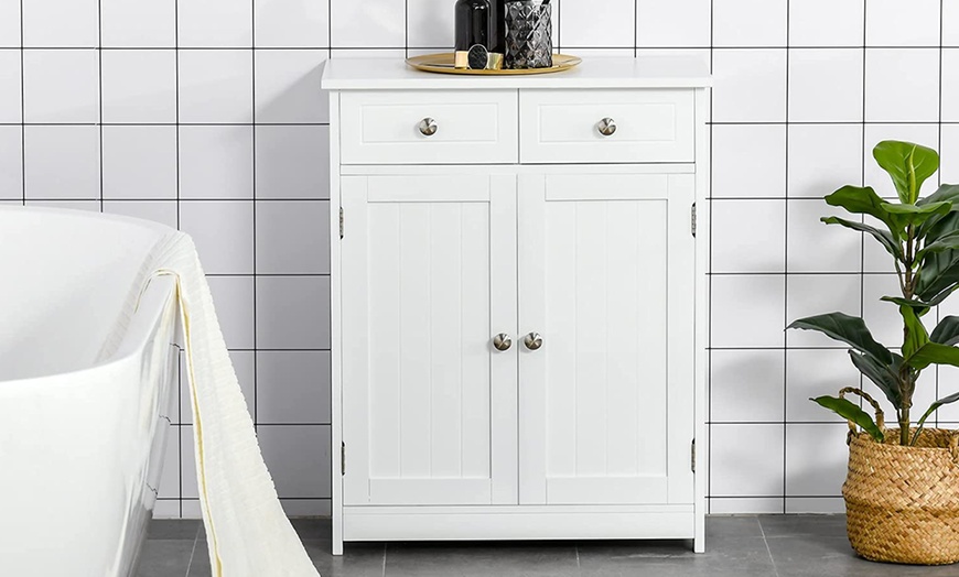 Image 8: Kleankin Freestanding Bathroom Storage Cabinet