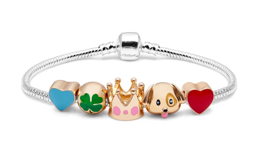 Image 3: OMG Jewel Emoji Charm Bracelet