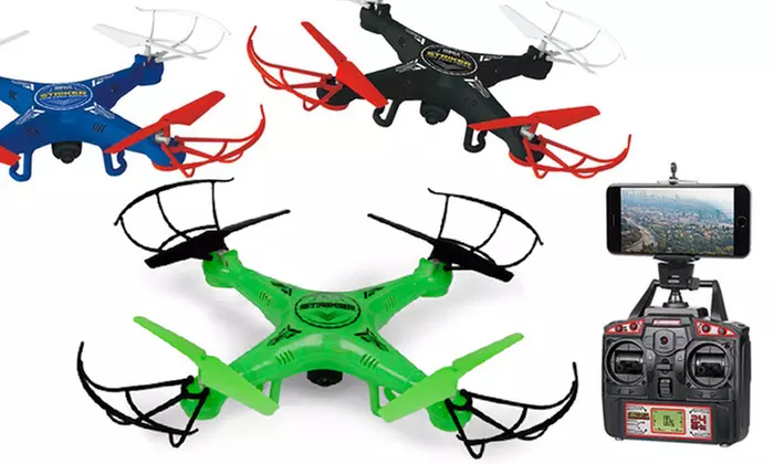 Striker Remote-Controlled Spy Drone with Optional Live-View Feature - Primary Image