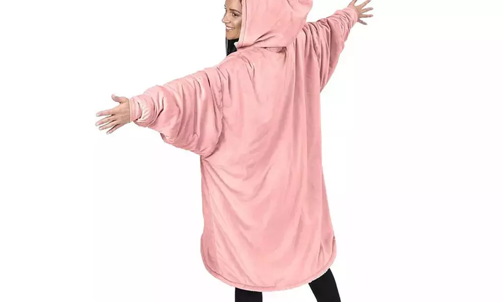 1 of 2 zachte fleece dekens met capuchon