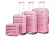 KONO 1 to 4-Piece Hard Shell PP Suitcase Pink Color With TSA Lock - Second Medium