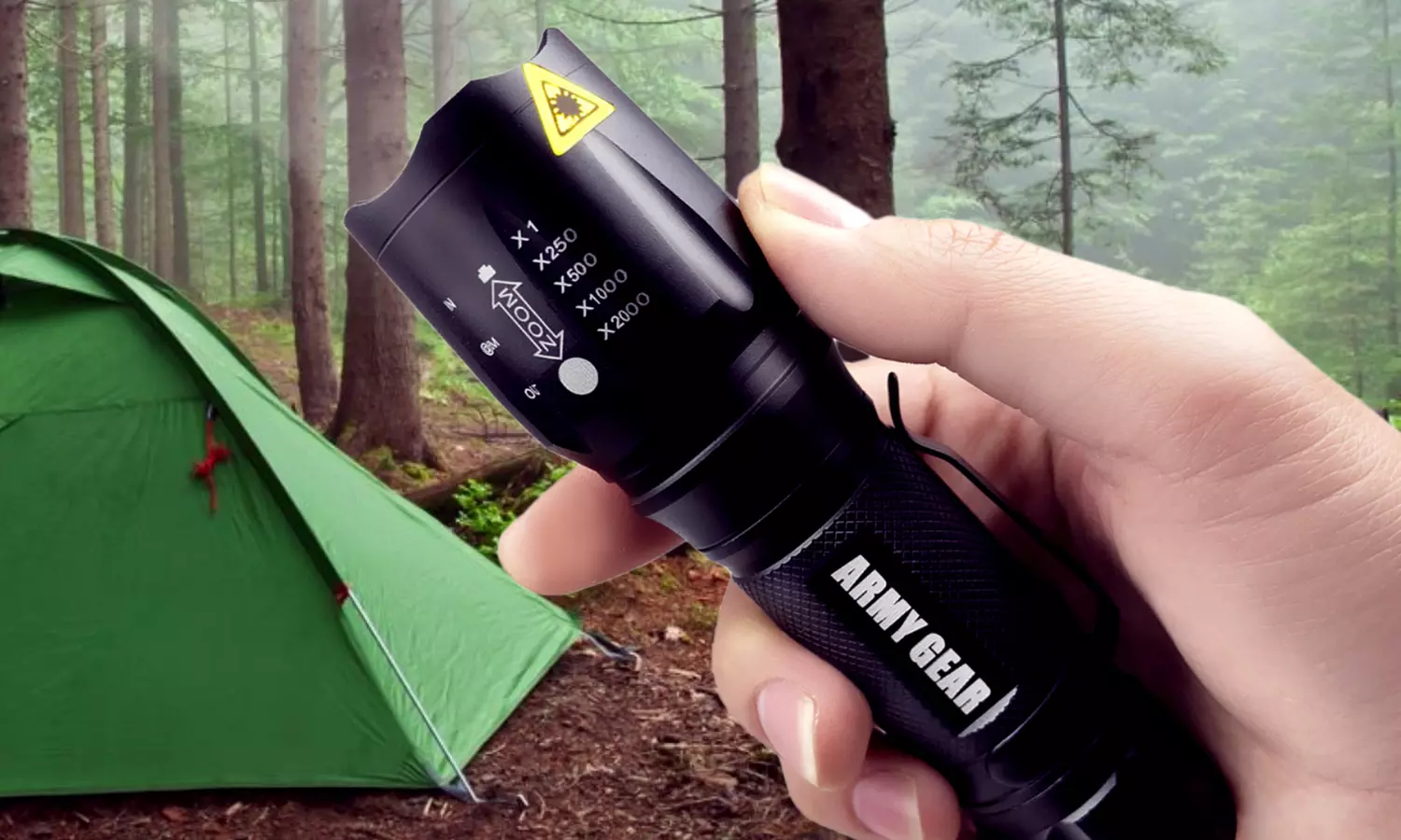 Army Gear Viper 1000-Lumen Tactical Flashlight Set (6-Piece) - Second Medium