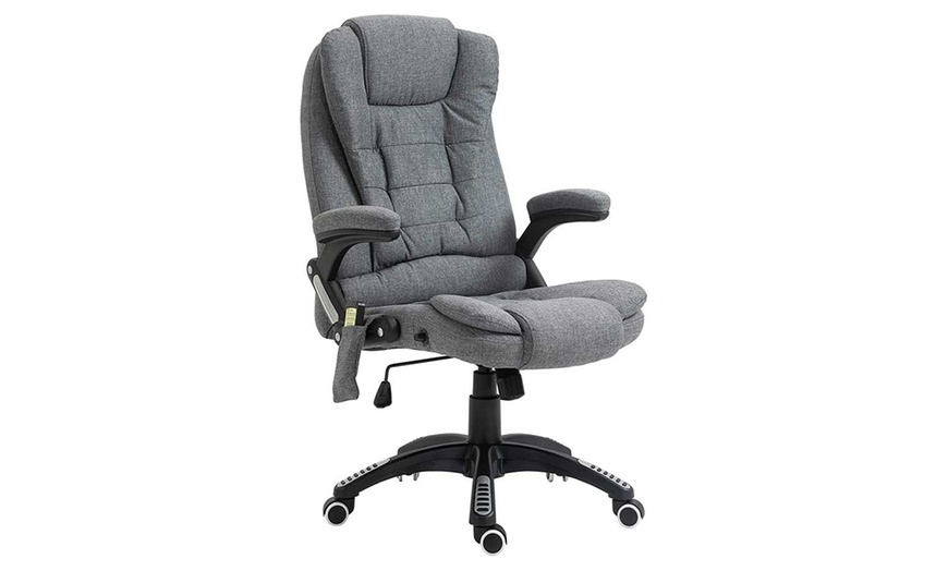 Image 2: Vinsetto Heated Massage Office Chair Recliner