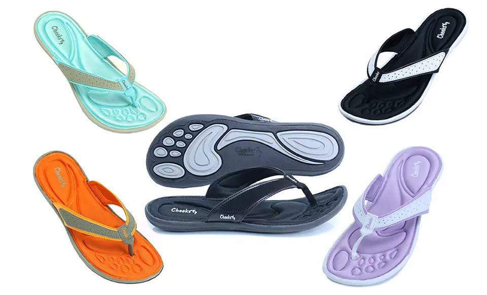 Cheeks by Tony Little Women's Memory-Foam Sandals. Multiple Styles Available. Free Returns. - Primary Image