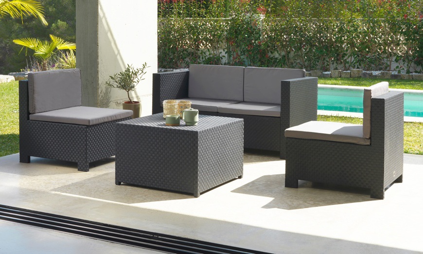 Bis zu 45% Rabatt Sp Berner 4-teiliges Garten-Möbel-Set in Dunkelgrau