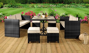 Maratea Luxe Sofa and Stools Cube Rattan Set