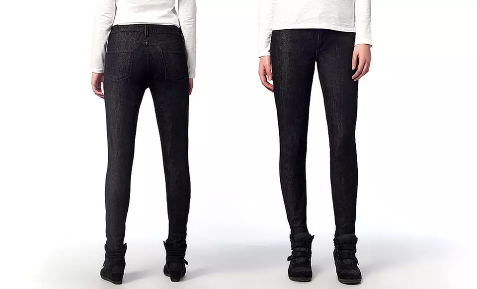 Franklin Fox Women's Slim-Fit Denim in Black or Navy. - Second Medium