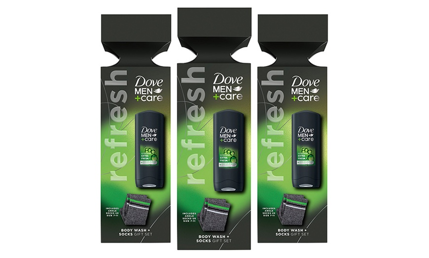 Image 4: Dove Men Care Refresh Extra Fresh Bodywash Gift Set with Ankle Socks