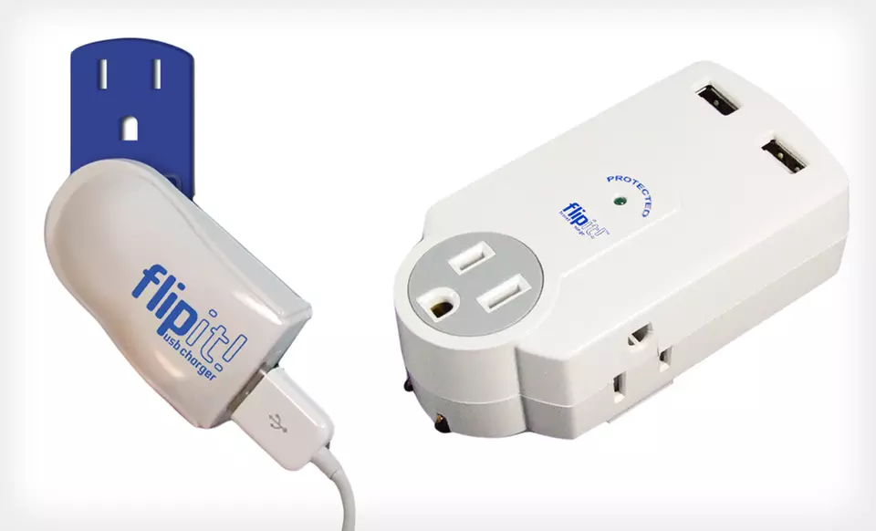 FlipIt! Plugless USB Charger or Travel Surge Protector (Up to 56% Off) - Primary Image