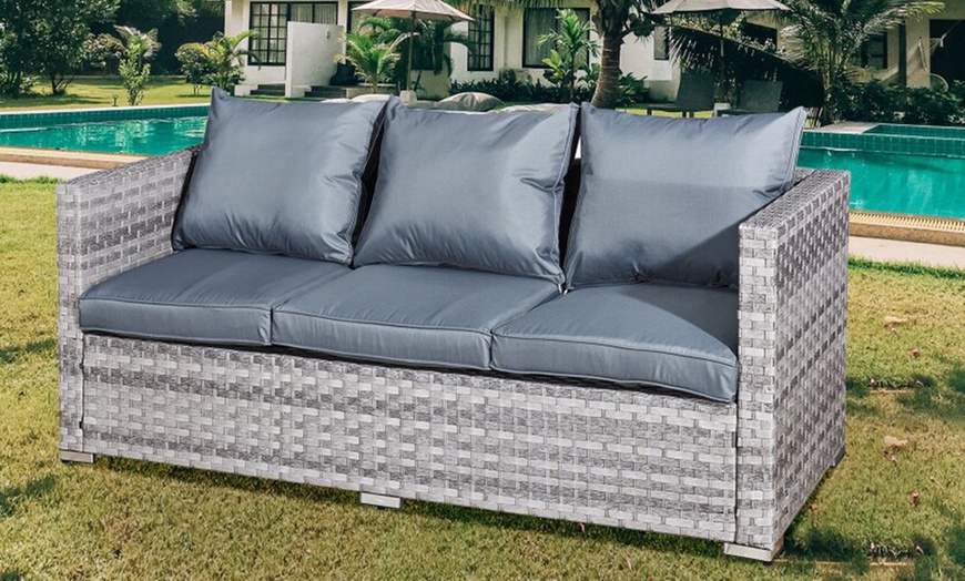 Image 3: Rattan Five-Seater Sofa Set 