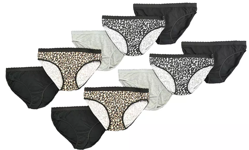 8-Pack of Plus-Size Bikini-Cut Panties or 10-Pack of Standard-Size Bikini-Cut Panties - Primary Image