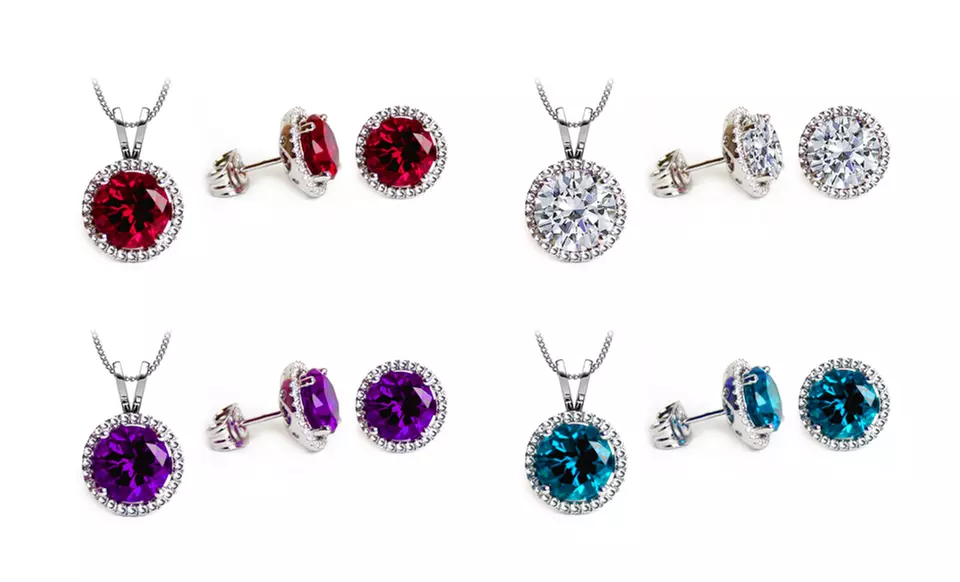 Earring and Pendant Set Made with Swarovski Elements. Multiple Styles Available. - Primary Image