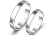 2 bagues alliances argent homme et femme - Second Medium