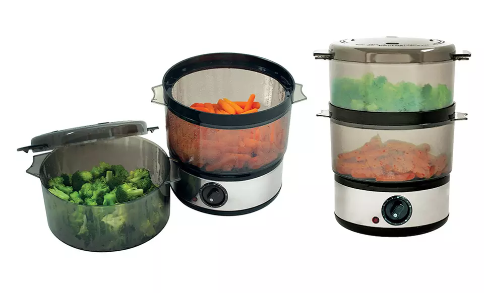 Food Steamer with Timer and Two 8-Cup Steam Trays - Primary Image