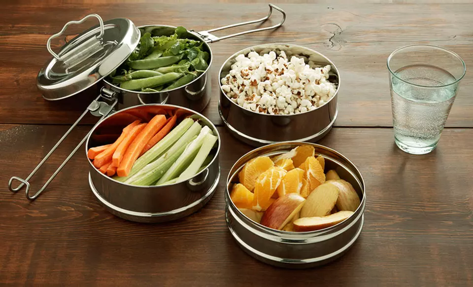 Clean Planetware Stainless-Steel Round Lunchbox (Up to Half Off). Two-, Three-, or Four-Layer Design. Free Returns. - Primary Image