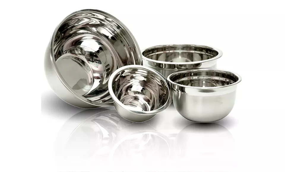 4-Piece Set of Stainless Steel Mixing Bowls. Multiple Options Available. Free Returns. - Second Medium
