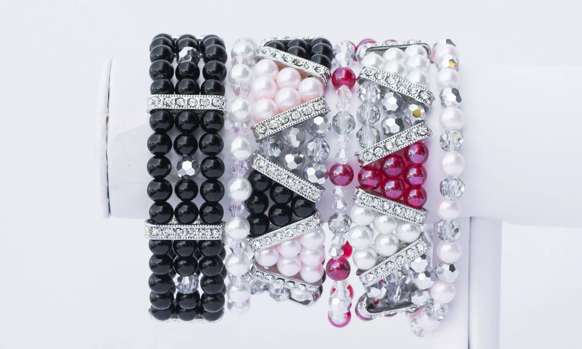 Beaded or Pearl and Rhinestone Stretch Bracelet Kit with Free Shipping from Prima Bead (58% Off) - Primary Image