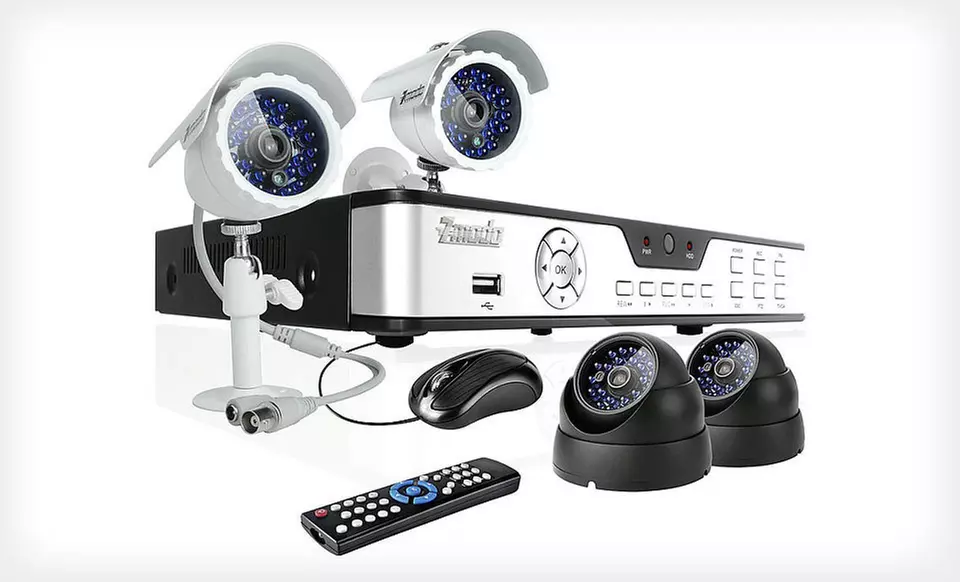 Zmodo 4 + 2, 4 + 4, or 4 + 4 HD Mobile-Access Surveillance System (Up to 37% Off). Free Shipping and Free Returns. - Primary Image