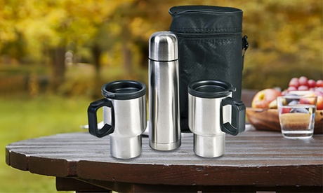 Set de 3 thermos format voyage avec sac de transport