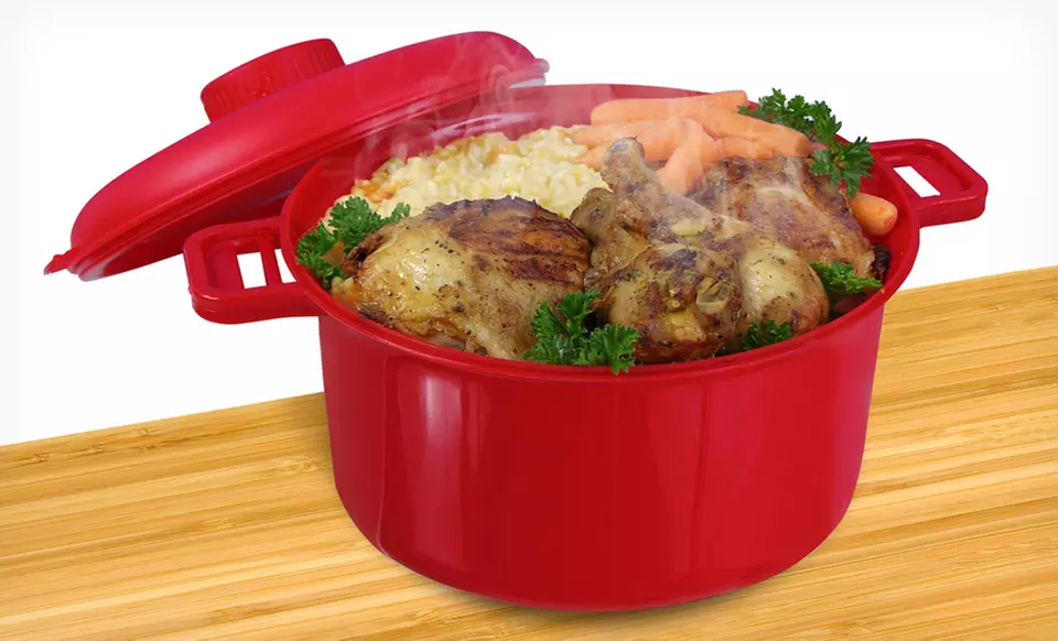 $6.99 for a Red MicroMaster Microwave Pressure Cooker ($22.99 List Price). Free Returns. - Primary Image
