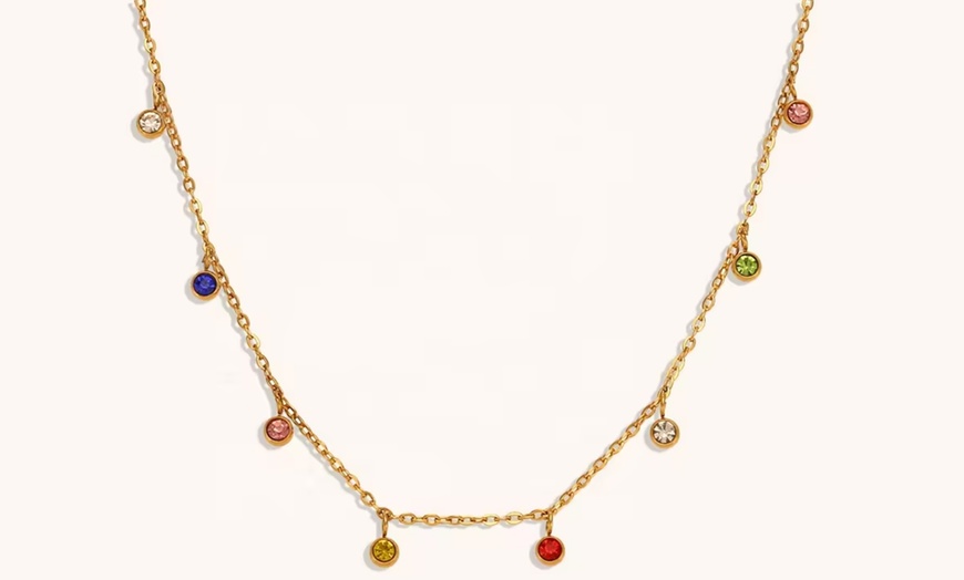 Image 2: Collier multi zircons colorés