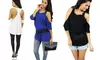 Oversized Racerback Top in Black, Blue, Grey, or White. Free Returns.