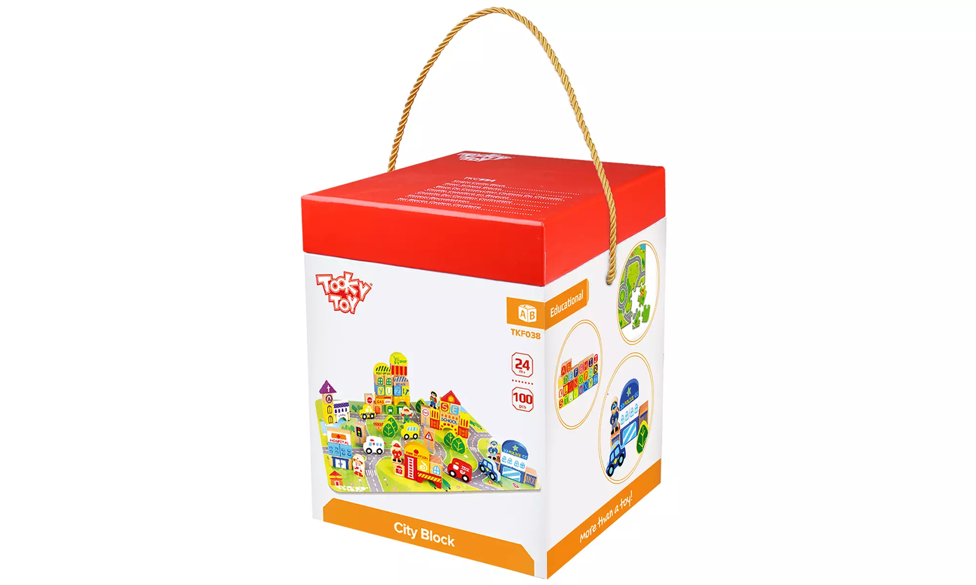 Baril 2 en 1 puzzle et 100 pièces en bois City Block de Tooky Toy - Second Medium