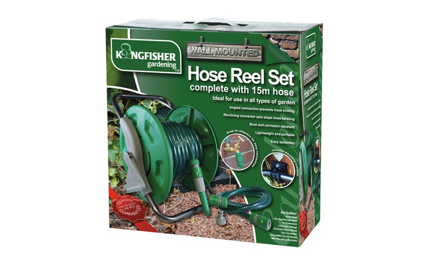 Image 2: 15m Garden Hose Reel Set