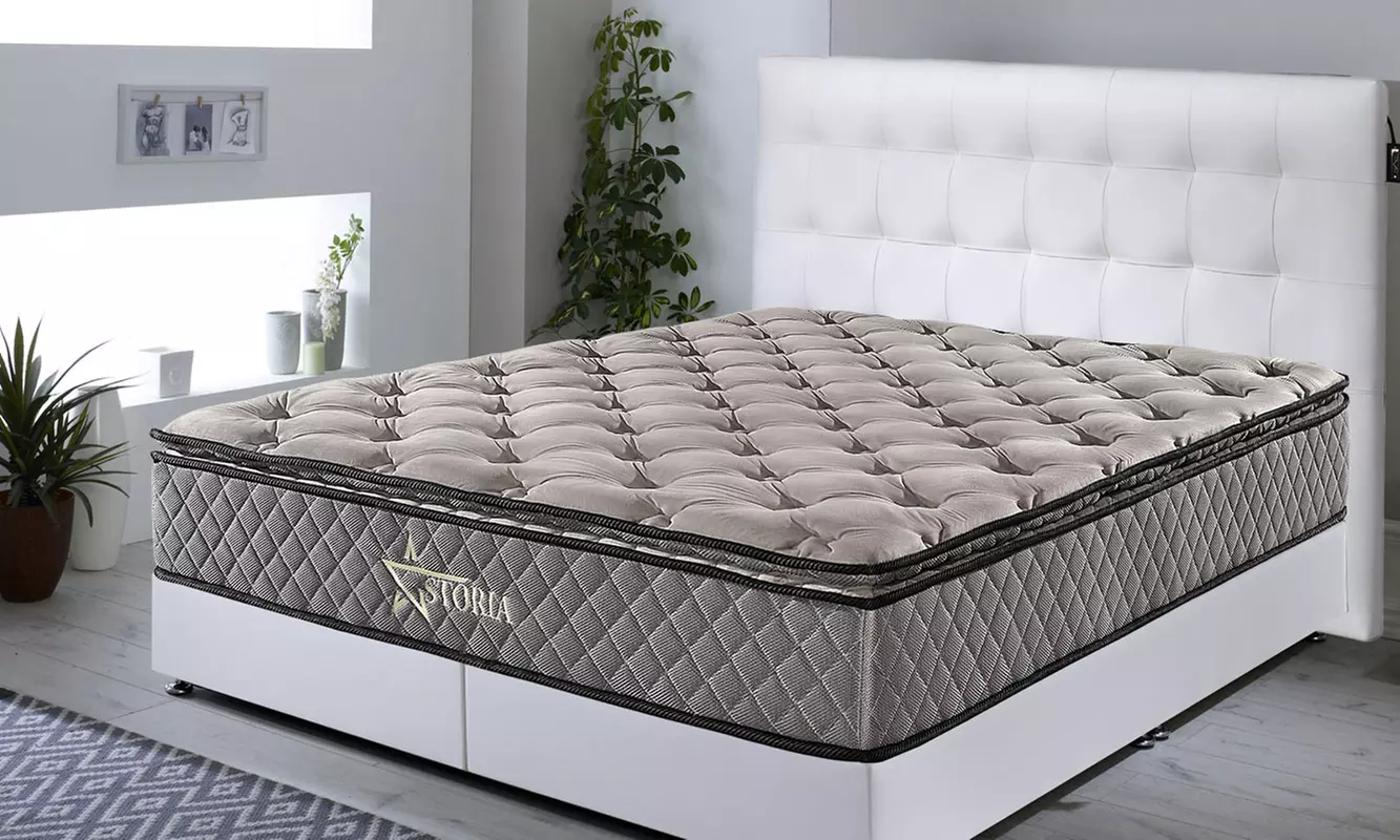 Matelas Storia en velours et ressorts ensachés, accueil mémoire de forme 25 cm de la marque Sampur - Primary Image
